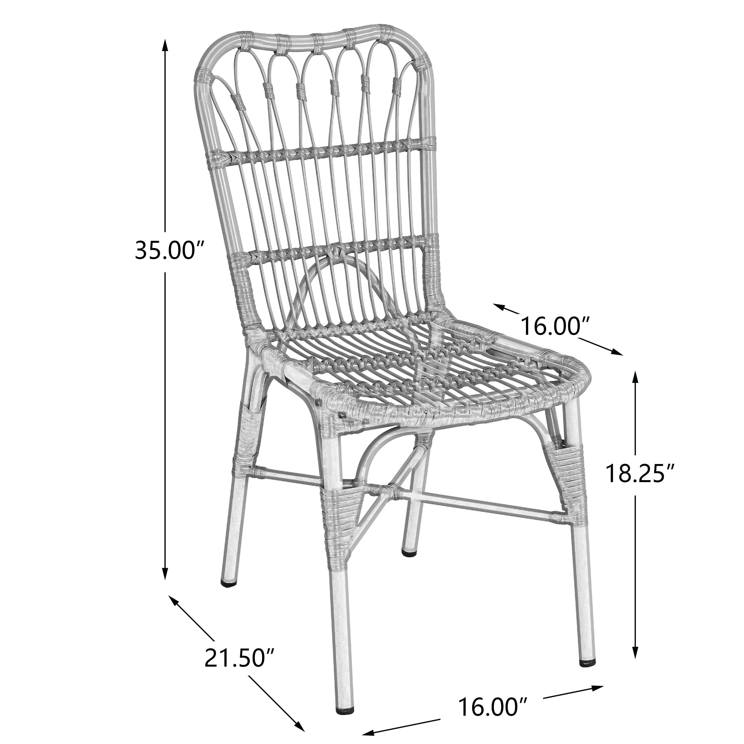 MAYEERTY Set of 2 Outdoor PE Wicker Chairs Natural Rattan Weather-Resistant