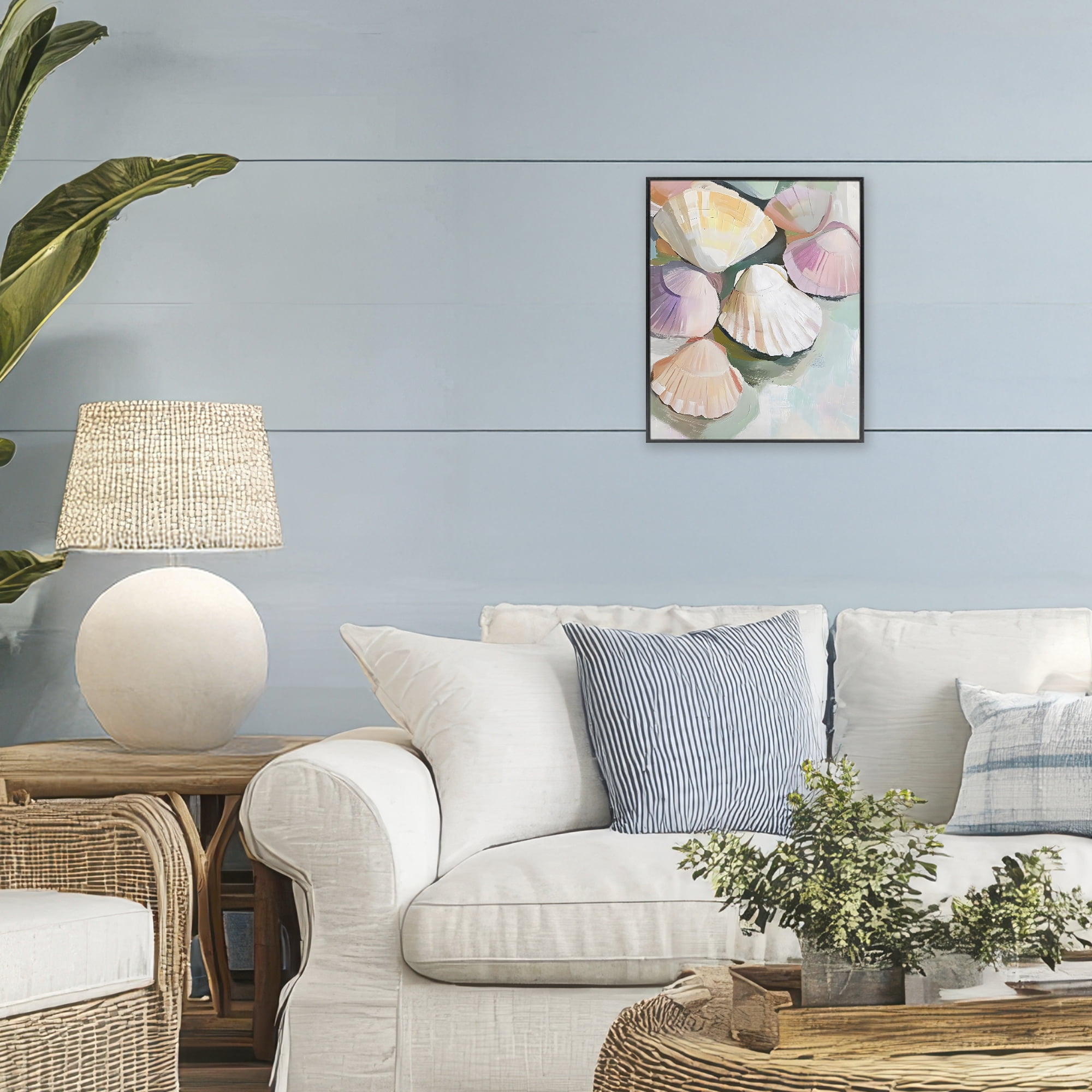 Stupell Industries Pink Seashells Marine Collection Black Framed Giclee Art, design by The Prints Vibe