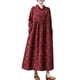 thumbnail image 1 of Vestido, Vestido de manga larga vintage para mujer con bolsillos Vestido de otoño informal suelto co Abanopi borgoña/Medio, 1 of 7