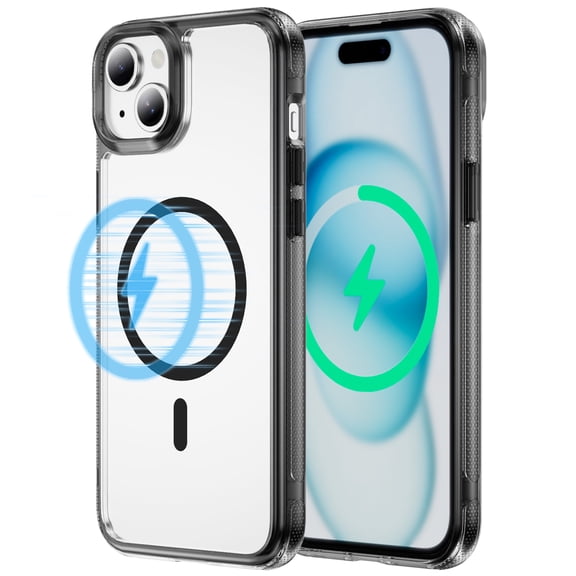 Magnetic for iPhone 15/ 6.1" Case, Compatible with Magsafe Military Shockproof Protective Bumper Cute Transparent Slim Anti-Yellowing Phone Case for iPhone 15 Cover,