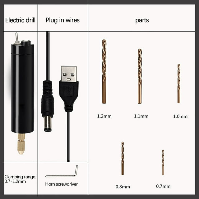 LSLJS Outil Électrique de Perçage Bricolage Usb Mini Perceuse Électrique Perceuse à Main Électrique Carte de Circuit Film Acrylique Colle en Goutte à la Main Machine de Perforation de Bijoux, Hole Puncher