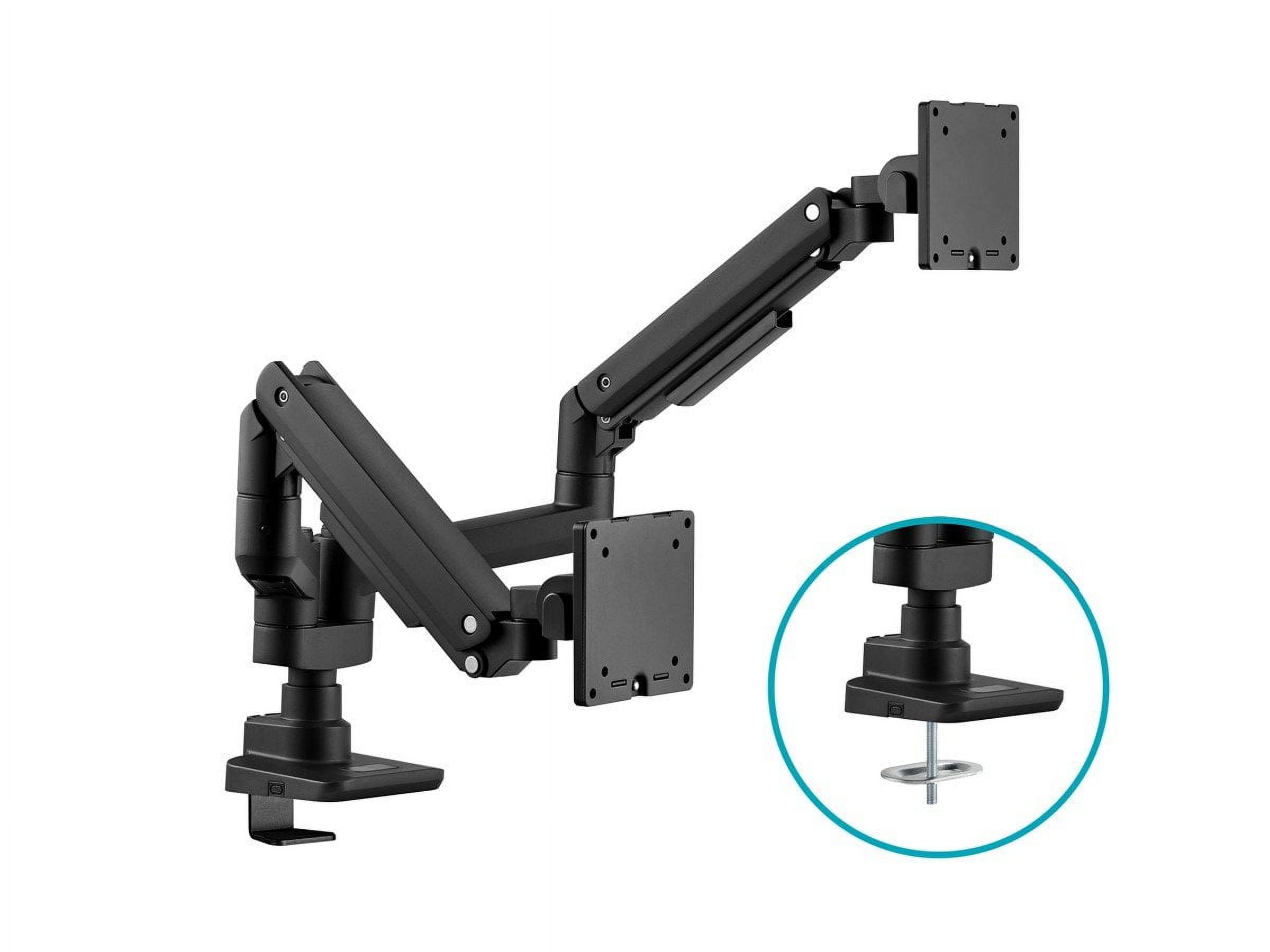 Workstream by Monoprice Heavy Duty Dual Monitor Gas Spring Desk Mount - Up to 35in/44 lbs Ultrawide Screens, Detachable