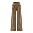 thumbnail image 4 of Guluxicc Women's Linen Pants with Pockets Elastic Waist Wide Leg Casual Trousers for Summer Beach Vacation, 4 of 9