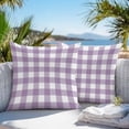 thumbnail image 3 of Throw Pillow Covers 18x18 Inch Set of 2, Purple Checkered Waterproof Outdoor Pillow Covers, Farmhouse White Buffalo Plaid Decorative Cushion Pillowcases for Couch, Sofa, Bed, Garden, Patio, 3 of 9