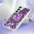 thumbnail image 3 of CCSmall for Samsung Galaxy S25 Case Clear Glitter Bling for Women, Flowing Liquid Quicksand Sparkly Cover with Diamond Ring Holder Case for Samsung Galaxy S25 LSZ Purple, 3 of 7