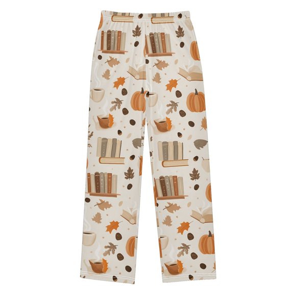 FORMRS Boys Pajama Pants with Pockets Size 6-8Y Kids Lounge Sleep Bottoms, Orange Fall Pumpkin