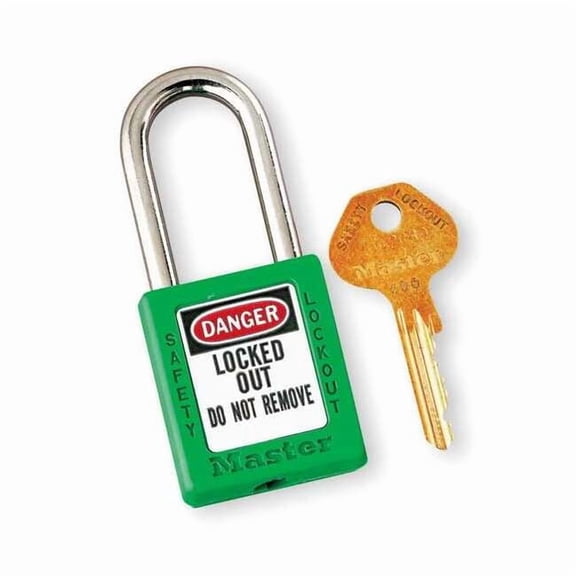 Master Lock Lockout Padlock,KA,Green,1-3/4"H,PK3 410KAS3GRN