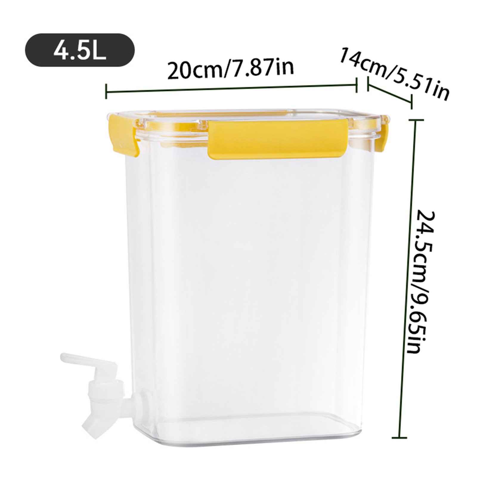 LHWEN Beverage Dispenser With Lid And Faucet 3.5L Food Grade Plastic Refrigerator Dispenser For Lemonade Cold Juice Iced Tea Injection Cooler Easy Pour Fits Most Fridges Large Opening Quick Lock Seal