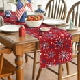 thumbnail image 5 of Sm:)e Firework 4th of July Table Runner 13x72 Inch, Durable and Easy Cleaning Perfect for Independence Day Celebration and Family Gathering,Red, 5 of 7