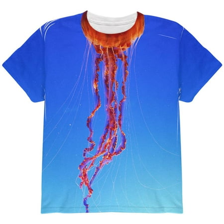 Halloween Orange Nettle Jellyfish Costume All Over Youth T Shirt