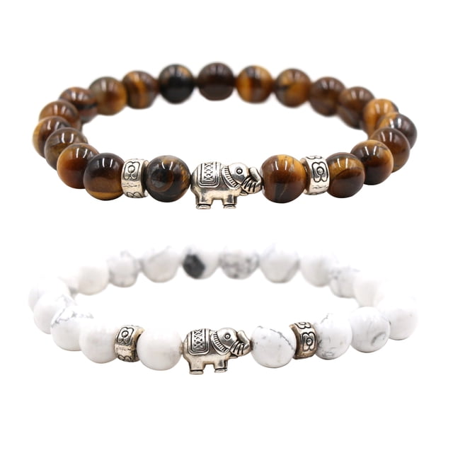 Sonducket 2 unids/set con cuentas de piedra brazalete étnico Vintage cadena de mano fiesta hombre accesorios de joyería Ropa, zapatos y accesorios Miscelánea