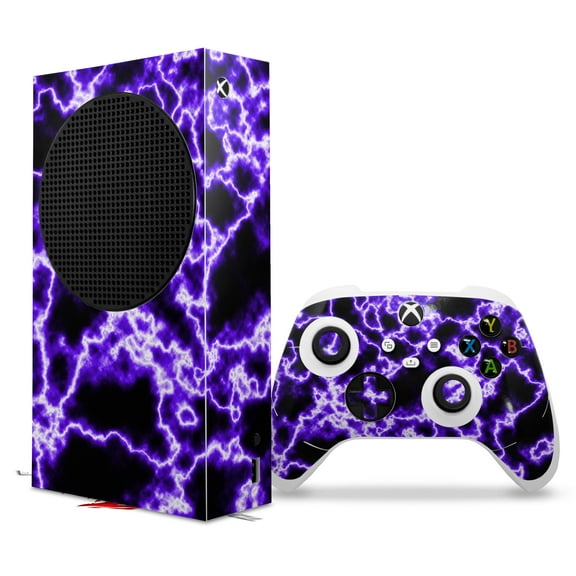 WraptorSkinz Skin Wrap compatible with the 2020 XBOX Series S Console and Controller Electrify Purple (XBOX NOT INCLUDED)