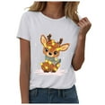 thumbnail image 4 of UngA Christmas T-Shirts for Women Christmas Tree Graphic Shirts Short Sleeve Crewneck Funny Print Tee Tops Gifts Women Christmas Shirts (White,XXL), 4 of 6