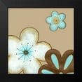 thumbnail image 2 of Vess, June Erica 15x15 Black Modern Framed Museum Art Print Titled - Pop Blossoms in Blue I, 2 of 5