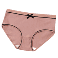 thumbnail image 4 of LYMAYTER Young Girls Bow Decor Underwear Breathable Ribbed Cotton Comfortable Triangle Panties for Daily Use 4pcs, 4 of 8