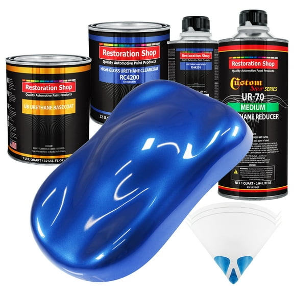 Daytona Blue Pearl Quart URETHANE BASECOAT CLEARCOAT Car Auto Body Paint Kit