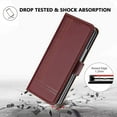 thumbnail image 3 of for Samsung Galaxy Z Fold 5 5G Slim Case with Card Holder, Premium PU Leather Wallet Case with Flip Card Slots Kickstand & Magnetic Closure for Samsung Galaxy Z Fold 5 5G, Winered, 3 of 5