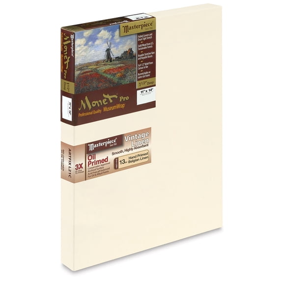 Masterpiece Monet Pro Linen Canvas - 11" x 14", Oil Primed