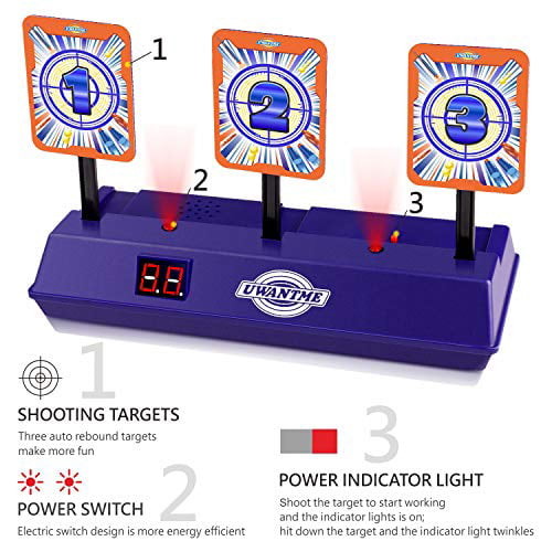 UWANTME Electric Target Scoring Auto Reset Shooting Digital Target for Nerf  Guns Blaster - Walmart.com