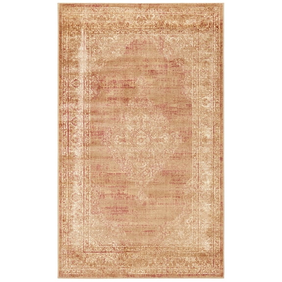 SAFAVIEH Vintage Kynaston Bordered Area Rug, Taupe, 3'3" x 5'7"