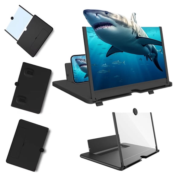 2026 3D HD Mobile Phone Screen Magnifier, Foldable Smartphone Screen Amplifier Stand for Movies, Videos & Gaming, Portable Phone Projector