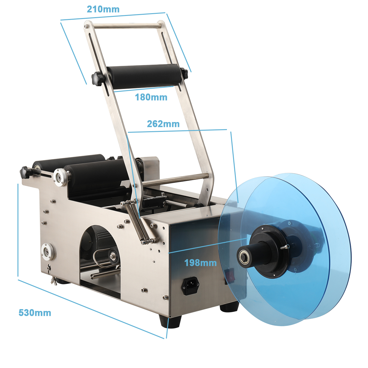 ECUTEE Semi-automatic Round Bottle Labeling Machine for Packaging Stainless Steel 110V