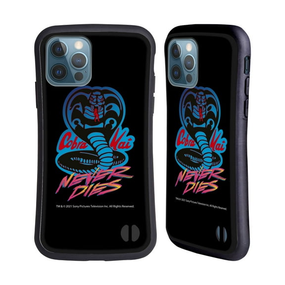 Head Case Designs Officially Licensed Cobra Kai Key Art Never Dies Logo Hybrid Case Compatible with Apple iPhone 12 / iPhone 12 Pro