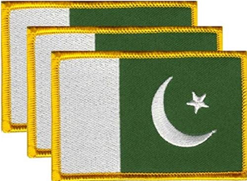 2 PAKISTAN Flag Iron-On Patch Tactical Pakistani Emblem Embroidered 