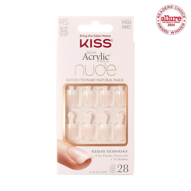 KISS Salon Acrylic - French Nude Breathtaking - Fake Nails, Short