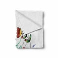 thumbnail image 2 of Saying Soft Flannel Fleece Throw Blanket, Doodle Effect Blended Coloring Hello Sunshine Hand-drawing Lettering with Flowers, Cozy Plush for Indoor and Outdoor Use, 50" x 60", Multicolor, by Ambesonne, 2 of 6