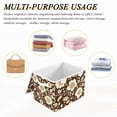 thumbnail image 6 of Yayeee Collapsible Cube Storage Bin with Lid Fabric Closet Decorative Basket with Handles, Brown Floral, 6 of 7