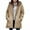 Khaki, variant on Womens Sherpa Fleece Lined Jacket Full Zip Up Hooded Coats Casual Loose Winter Warm Outerwear with Pockets