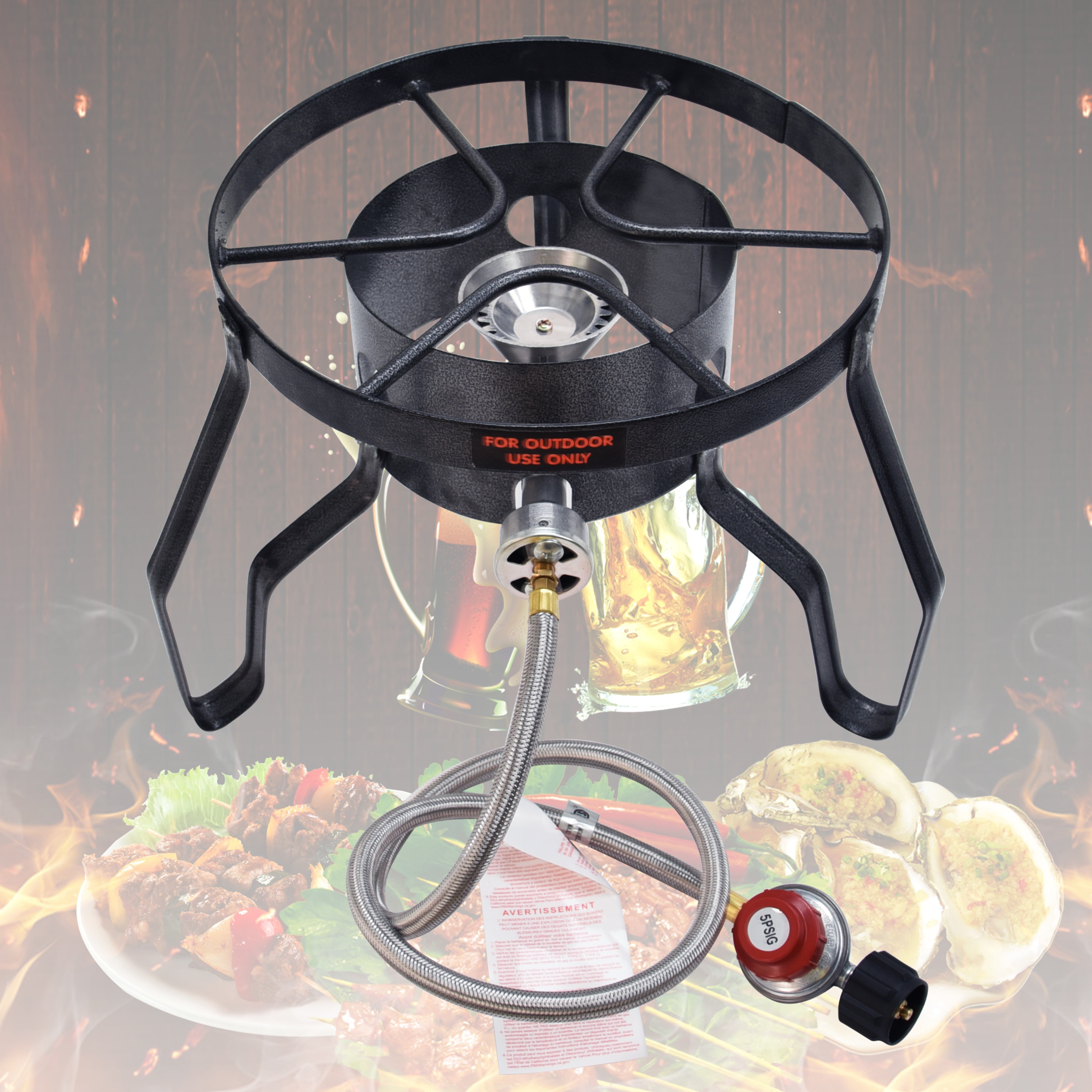 ARC USA 3831S Outdoor Propane Burner Cast Iron Turkey Fryer Camping Stove 37,000 BTU/H