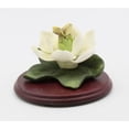 thumbnail image 4 of Ceramic Magnolia Flower with Butterfly on Wooden Base, 4 of 5
