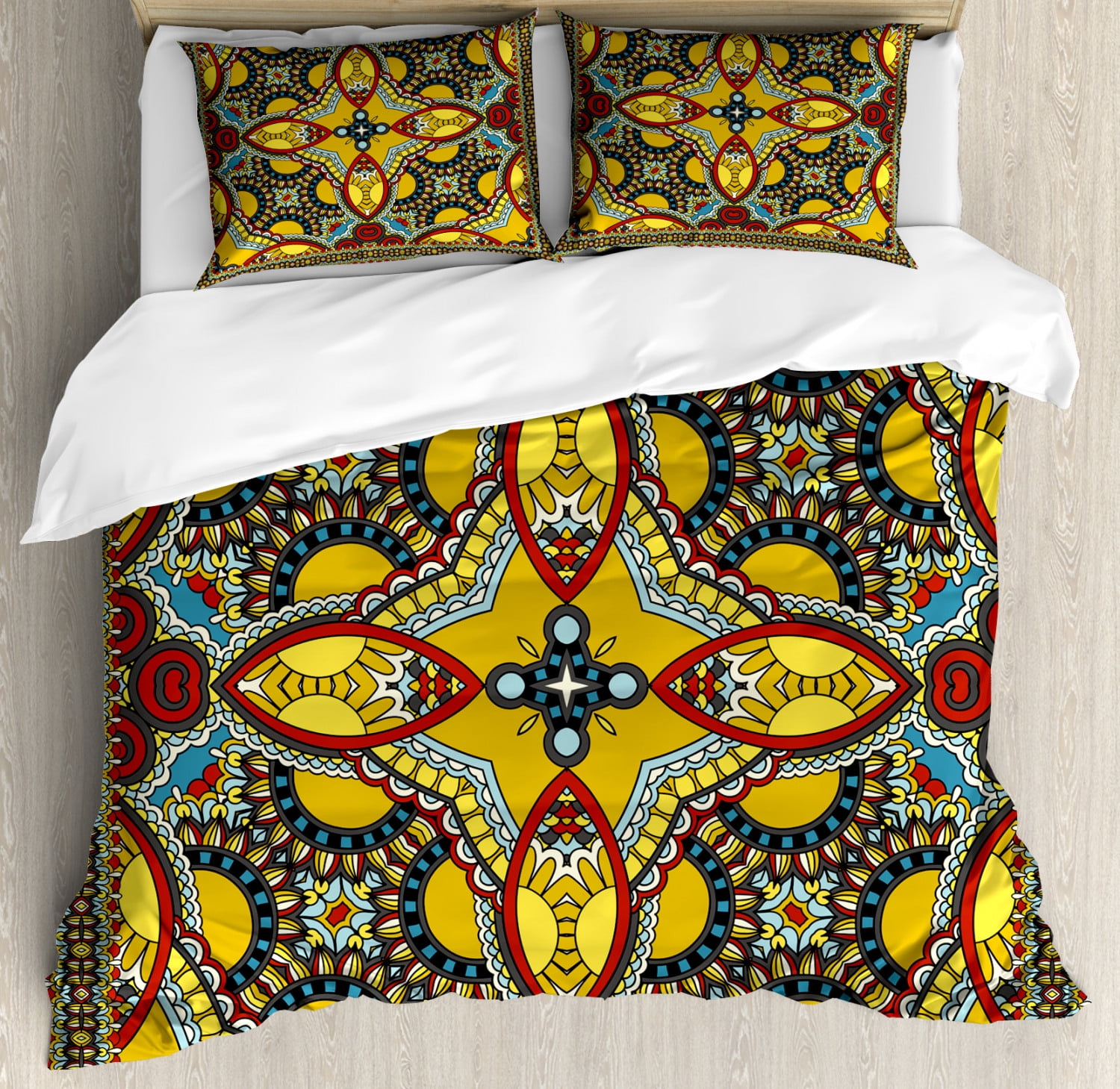 Oriental Duvet Cover Set, Middle Orient Eastern Ethnic Design Different