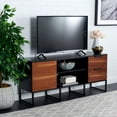 thumbnail image 2 of SAFAVIEH Vance 1 Door 2 Drawer 2 Shelf Media Stand, Brown/Black (54 in. W x 15.4 in. D x 24 in. H), 2 of 16