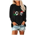 thumbnail image 1 of Holiday Time T-Shirts Femmes Drôle Xmas Graphique Col Rond Chandails en Molleton Léger Chandail Tops Tunique Décontractée Manches Longues Blouse 02-Rose TTTG, 1 of 5