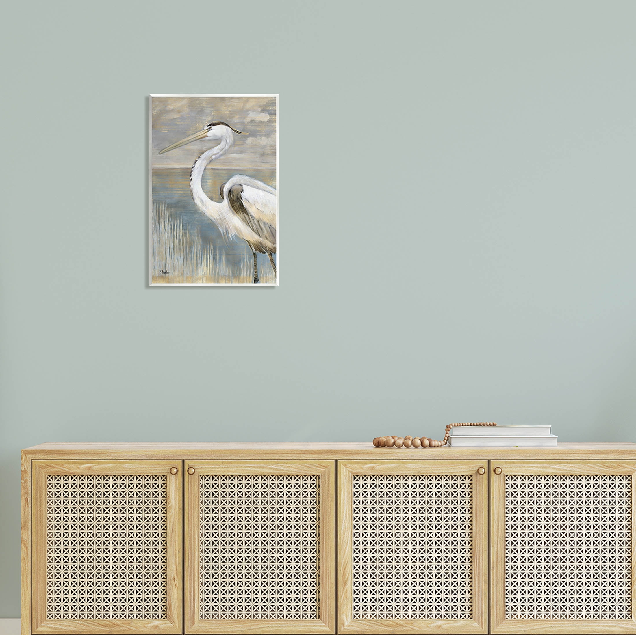 Stupell Industries Heron Bird Abstract Marshland Coast Painting Unframed Art Print Wall Art, Design by Paul Brent
