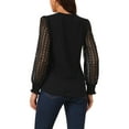 thumbnail image 3 of INSPIRE CHIC Women's Lace V Neck Long Sleeve Simple Casual Tops Fall Winter Fashion T Shirt, 3 of 4