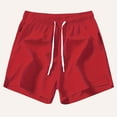 thumbnail image 4 of KPOPLK Mens 5 Inch Linen Shorts - Casual Elastic Waist Drawstring Summer Beach Shorts with Pocket(Brick Red,XL), 4 of 5