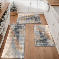 Farmhouse Kitchen Rugs Set 3 Piece, Boho Kitchen Mats for Floor, Non-Slip Kitchen Rug Waterproof Mats for Kitchen, Runner Rugs for Hallway Laundry Holiday Sink Decor