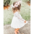 thumbnail image 3 of 2Bunnies Girls' 12M-10Y Paisley Lace Tulle Long Sleeve Knee Flower Girl Dress, 3 of 5
