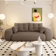 thumbnail image 4 of LLappuil 79" Futon Convertible Sofa Bed, Sherpa Fleece Human Dog Bed, Floor Lazy Sofa Bed for Living Room Brown, 4 of 9