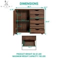 thumbnail image 4 of Naomi Home Amy 5 Drawer Wood Storage Chest with Wheels for Bedroom or Office, Brown Oak, 1 Unit, 4 of 9