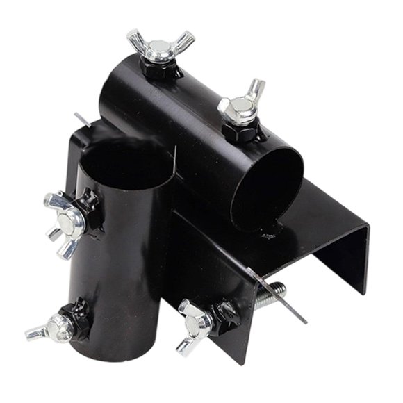 Soporte para sombrilla de exterior con clip, resistente, práctico y con forma de triciclo. Agujeros dobles negros