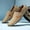 Sand color, variant on Men's Hollow Slip-On Hand Stitched Leather Back Strap Sandal Shoes