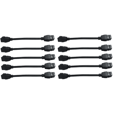 RiteAV - HDMI Female-Female Pigtail Extension Cable Coupler Keystone Dongle Jack (10 Pack)