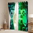 thumbnail image 3 of Feelyou Cyan Green Gamepad Curtains Pack of 2 (42x84 Each), Fashion Neon Square Curtains Blackout, Teens Kids Boys Girls Bedroom Curtains, Window Curtains Decor, 3 of 6