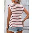 thumbnail image 4 of LWavelet Striped Sleeveless Knit Tank Top Women Daily Casual Comfortable Versatile Tops Red S, 4 of 4