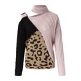 thumbnail image 4 of Vedolay Women's 2023 Sweaters Womens Fall Striped Sweater 2023 Long Sleeve Loose Oversized Pullover Tops,Pink S, 4 of 5